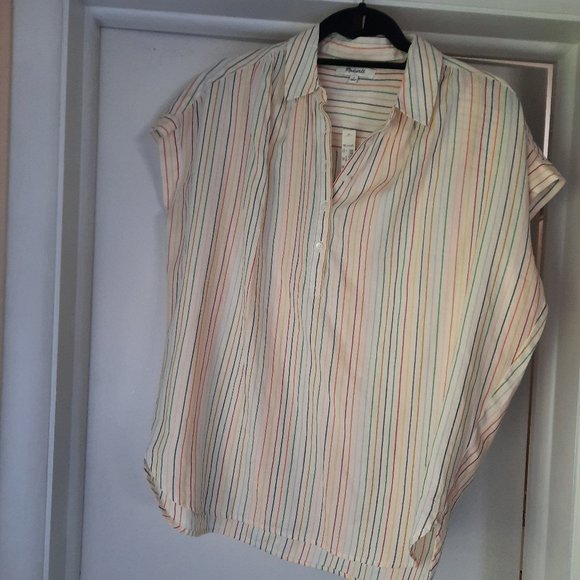 Madewell Tops - Madewell Central Popover Shirt in Rainbow Stripe